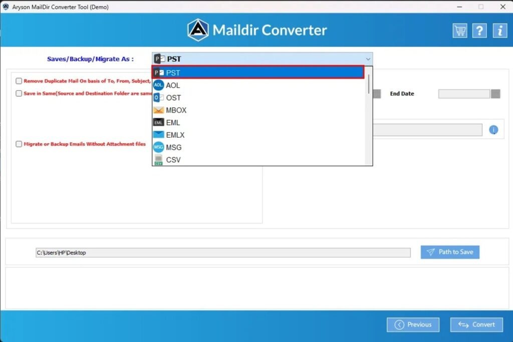 Aryson Maildir Converter For Windows Download v24.1