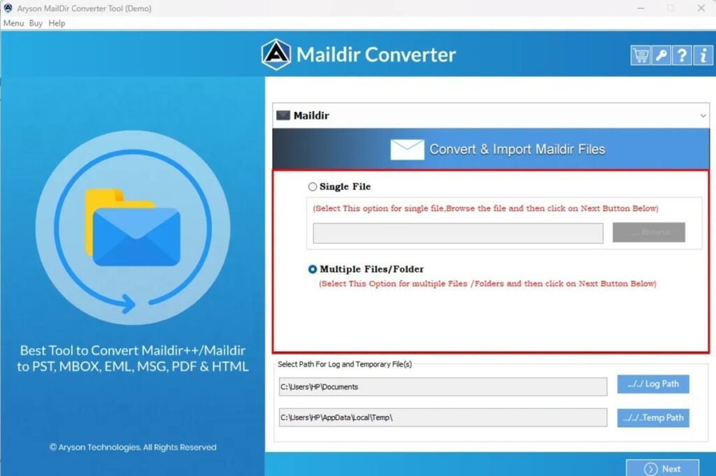 Aryson Maildir Converter For Windows Download v24.1